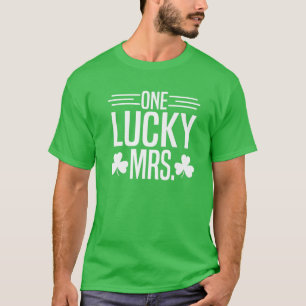 One Lucky Mrs St Patricks Day Irish Shamrock Coupl T-Shirt