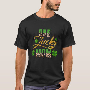 One Lucky Mum Leopard Shamrock Happy St Patrick's T-Shirt