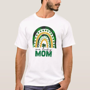 One Lucky Mum Rainbow St Patricks Day Shamrock T-Shirt