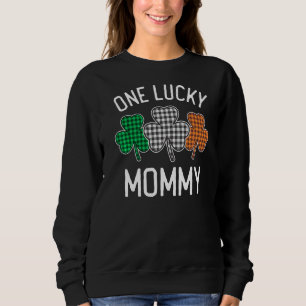 One Lucky Mummy St Patrick's Day Irish Flag Plaid Sweatshirt