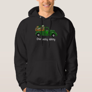 One Lucky Nanny Green Plaid Truck Shamrocks St Pat Hoodie
