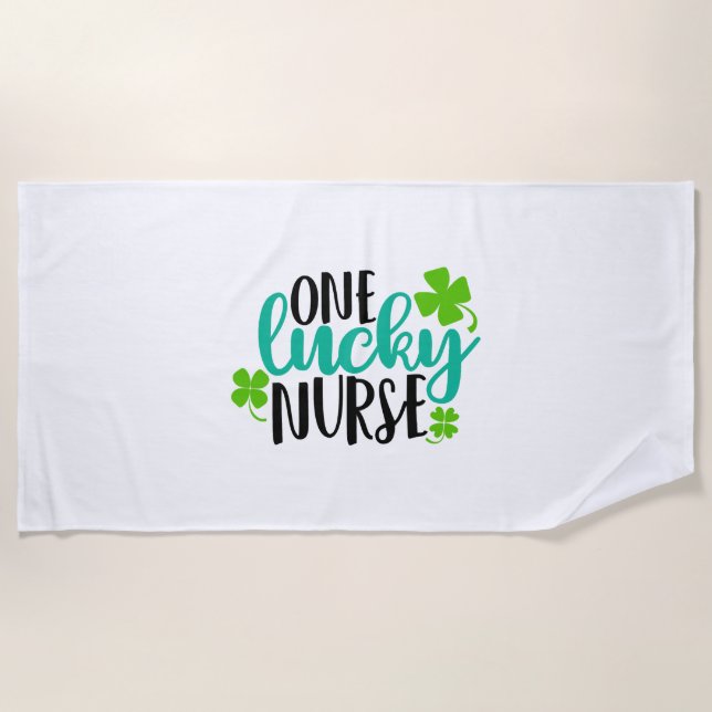 One Lucky Nurse Beach Towel (Front)
