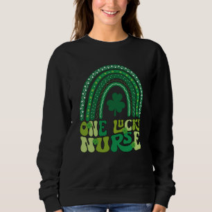 One Lucky Nurse Groovy Retro Rainbow St Patricks D Sweatshirt