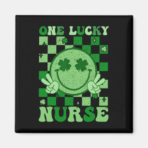 One Lucky Nurse Groovy Smile St Patricks Day Nurse Magnet