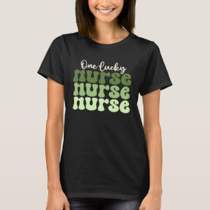 One Lucky Nurse Nicu Er Icu Peds Retro St Patricks T-Shirt