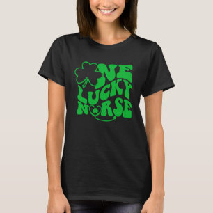One Lucky Nurse RN ICU ER Stethoscope St Patricks  T-Shirt