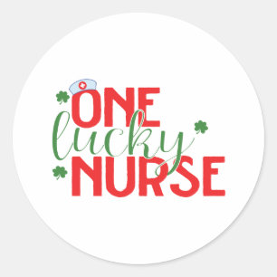 One Lucky Nurse St Patricks Day Celebration Classic Round Sticker
