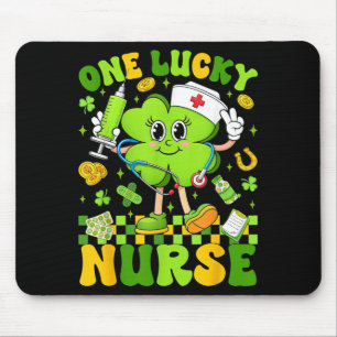 One Lucky Nurse St Patricks Day Shamrock Irish Mouse Pad