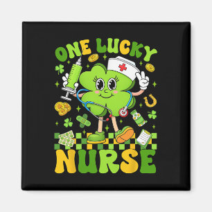 One Lucky Nurse St Patricks Day Shamrock Irish Wom Magnet