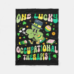 One Lucky Occupational Therapist Ot Shamrock St Pa Fleece Blanket