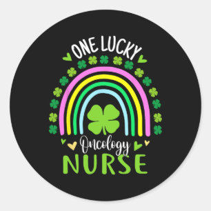 One Lucky Oncology Nurse Rainbow St Patricks Day S Classic Round Sticker