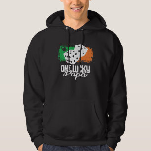 One Lucky Papa Dice Game Family Group Matching Hoodie