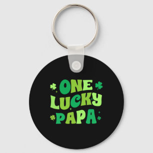 One Lucky Papa St Patrick's Day Green Shamrock Iri Key Ring