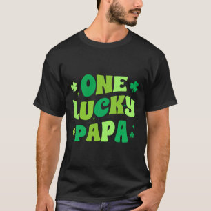 One Lucky Papa St Patrick's Day Green Shamrock Iri T-Shirt