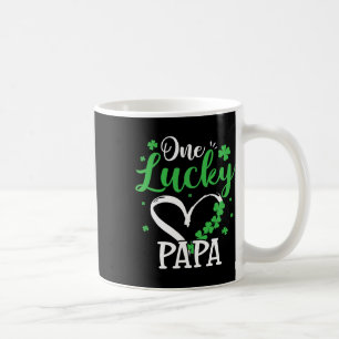 One Lucky Papa St Patricks Day Irish Green Shamroc Coffee Mug
