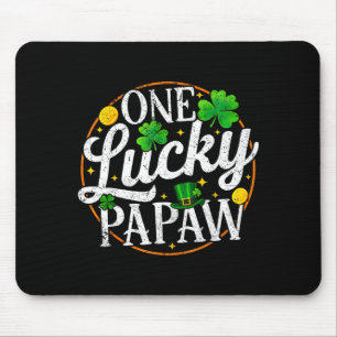 One lucky papaw st patricks day shamrock men mouse pad
