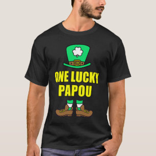 One Lucky Papou Greek Grandpa Leprechaun St Patric T-Shirt