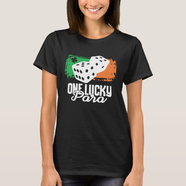 One Lucky Para Dice Game  Family Group Matching T-Shirt (Front)