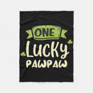 One Lucky Pawpaw St. Patrick's Day Funny Matching Fleece Blanket