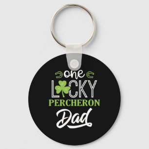 One Lucky Percheron Horse Dad Irish Horseback Ridi Key Ring