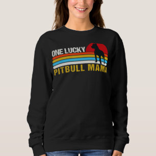 One Lucky Pitbull Mama Funny St Patrick's Day Pitb Sweatshirt