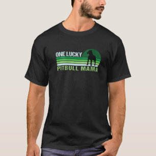 One Lucky Pitbull Mama Funny St Patrick's Day Pitb T-Shirt
