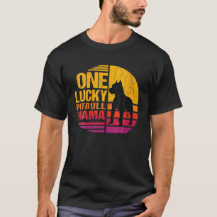 One Lucky Pitbull Mama Funny St Patrick's Day Pitb T-Shirt