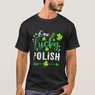 One Lucky Polish Shamrock Leprechaun Hat St Patric T-Shirt