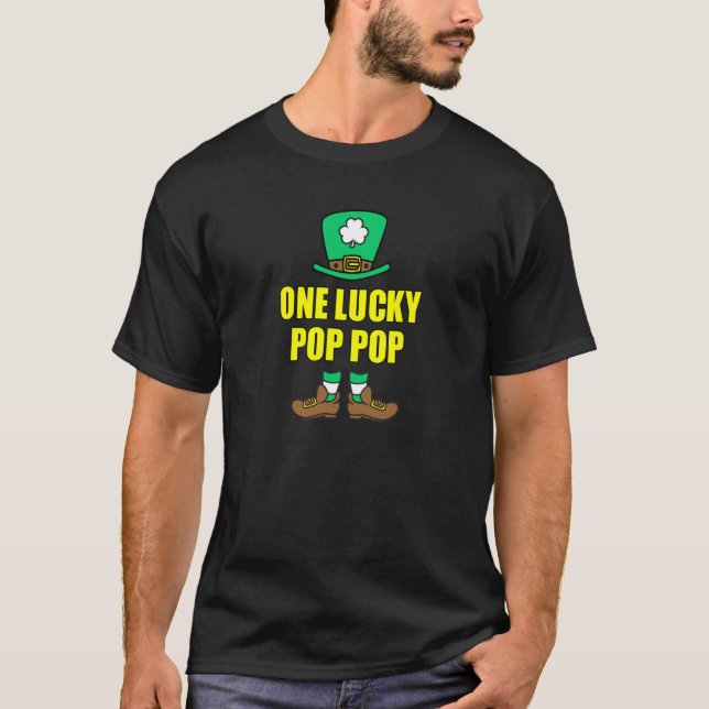 One Lucky Pop Pop Grandpa Leprechaun St Patricks D T-Shirt (Front)