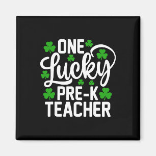 One Lucky Pre-k Teacher Funny St Patrick's Day Sha Magnet