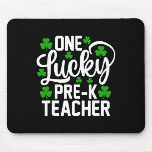 One Lucky Pre-k Teacher Funny St Patrick's Day Sha Mouse Pad