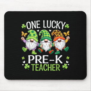 One Lucky Pre-k Teacher Gnomes Patricks Day Gnome Mouse Pad