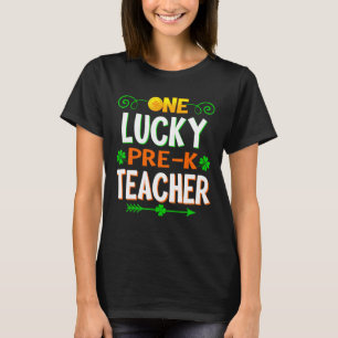 One Lucky Pre K Teacher Leopard St Patricku2019s D T-Shirt