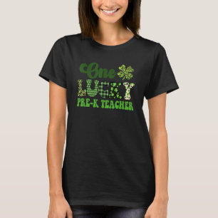 One Lucky Pre-k Teacher Vintage Groovy St. Patrick T-Shirt