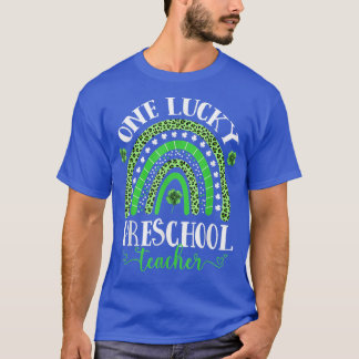 One Lucky Preschool Teacher St Patricks Day Funny  T-Shirt