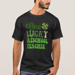 One Lucky Preschool Teacher Vintage Groovy St. Pat T-Shirt