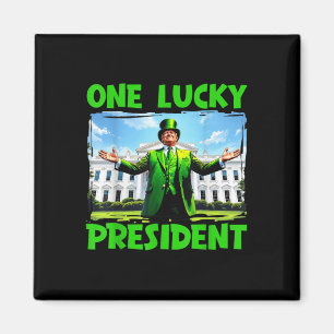 One Lucky President Trump St Patricks Day Irish Sh Magnet