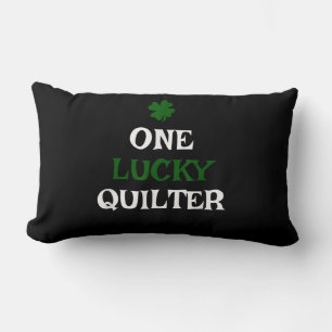 One Lucky Quilter St Patricks Day Irish Quilting Lumbar Cushion