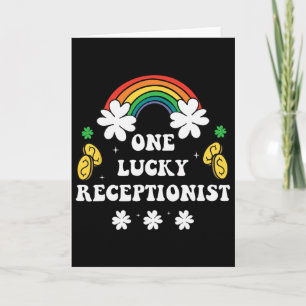 One Lucky Receptionist Cute St Patricks Day Irish  Card
