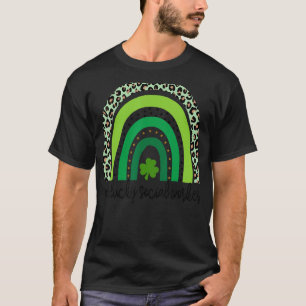 One Lucky School Social Worker Rainbow St Patricks T-Shirt