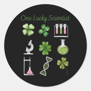 One Lucky Scientist St. Patrick's Day Shamrock Ste Classic Round Sticker