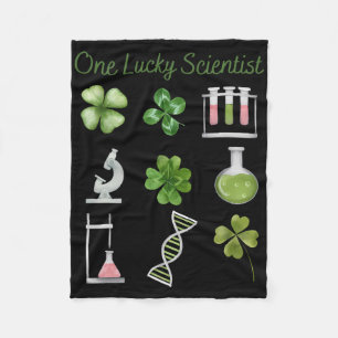 One Lucky Scientist St. Patrick's Day Shamrock Ste Fleece Blanket