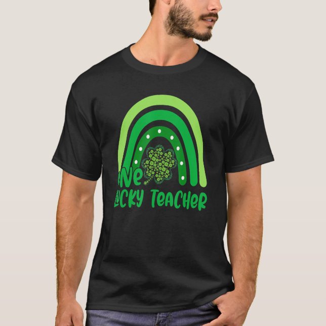 One Lucky Shamrock Teacher St Patricku2019s Day Ap T-Shirt (Front)
