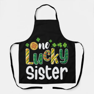 One Lucky Sister Matching Family St Patrick's Day Apron