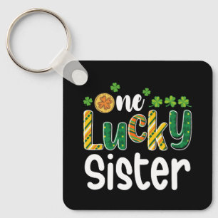 One Lucky Sister Matching Family St Patrick's Day Key Ring