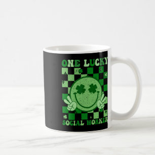One Lucky Social Worker Groovy St Patricks Day Soc Coffee Mug