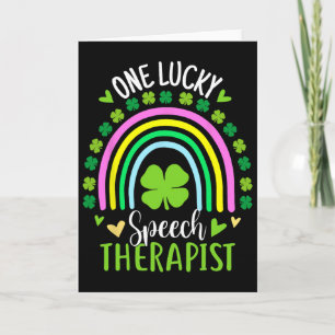 One Lucky Speech Therapist Rainbow St Patricks Day Card