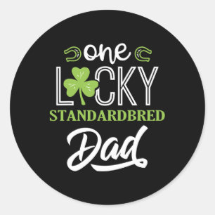 One Lucky Standardbred Horse Dad Irish Horseback R Classic Round Sticker