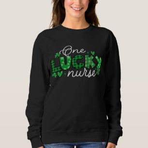 One Lucky Teacher Buffalo Plaid St Patricks Teache Sweatshirt