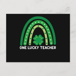 One Lucky Teacher Irish Rainbow St Patrick’s Day  Postcard